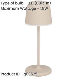 Loops Elegant Modern Sandy Finish LED Table Lamp for Indoor Home Decor in Nude - thumbnail 2
