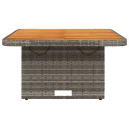 Berkfield Home Garden Table Grey 80x80x71 cm Poly Rattan & Acacia Wood - Size: 80 x 80 x 71 cm - thumbnail 5
