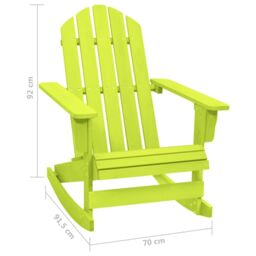 Berkfield Home Garden Adirondack Rocking Chair Solid Fir Wood Green - thumbnail 6