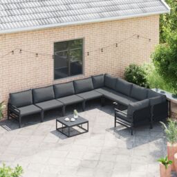 Berkfield Home Garden Sofa Set 10 pcs Anthracite Steel - thumbnail 3