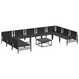 Berkfield Home Garden Sofa Set 10 pcs Anthracite Steel - thumbnail 6