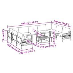 Berkfield Home Garden Sofa Set 10 pcs Anthracite Steel - thumbnail 8