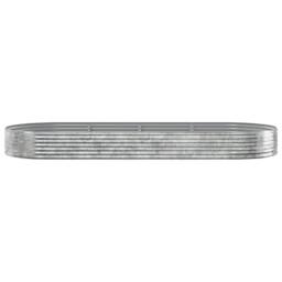 Berkfield Home Garden Raised Bed Powder-coated Steel 373x140x36 cm Silver - Size: 373 x 140 x 36 cm - thumbnail 3