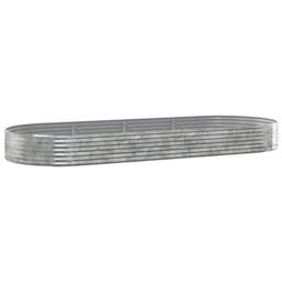 Berkfield Home Garden Raised Bed Powder-coated Steel 373x140x36 cm Silver - Size: 373 x 140 x 36 cm - thumbnail 1