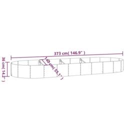 Berkfield Home Garden Raised Bed Powder-coated Steel 373x140x36 cm Silver - Size: 373 x 140 x 36 cm - thumbnail 6