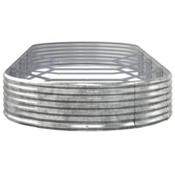 Berkfield Home Garden Raised Bed Powder-coated Steel 373x140x36 cm Silver - Size: 373 x 140 x 36 cm - thumbnail 4