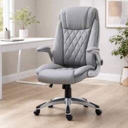STILVORA Executive Office Chair in Grey Faux Leather