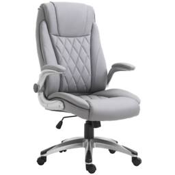 STILVORA Executive Office Chair in Grey Faux Leather - thumbnail 5