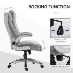 STILVORA Executive Office Chair in Grey Faux Leather - thumbnail 7