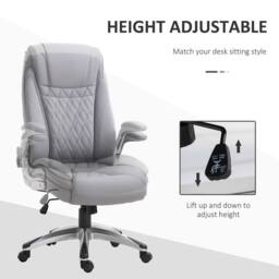 STILVORA Executive Office Chair in Grey Faux Leather - thumbnail 6