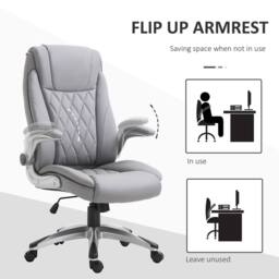 STILVORA Executive Office Chair in Grey Faux Leather - thumbnail 8