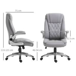 STILVORA Executive Office Chair in Grey Faux Leather - thumbnail 3