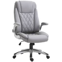 STILVORA Executive Office Chair in Grey Faux Leather - thumbnail 4