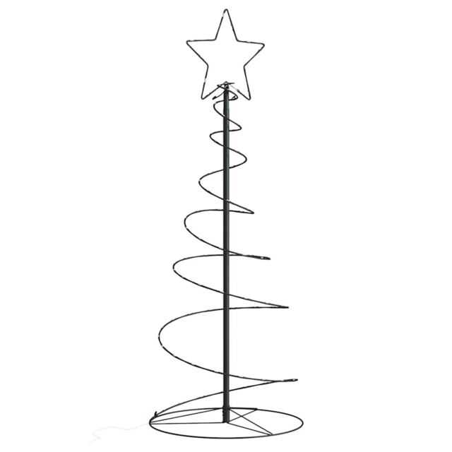 Berkfield Home Christmas Tree Light Cone 80 LEDs Warm White 120 cm in Black - image 1