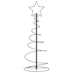 Berkfield Home Christmas Tree Light Cone 80 LEDs Warm White 120 cm in Black - thumbnail 3