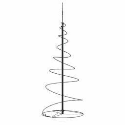 Berkfield Home Christmas Tree Light Cone 80 LEDs Warm White 120 cm in Black - thumbnail 4