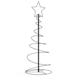 Berkfield Home Christmas Tree Light Cone 80 LEDs Warm White 120 cm in Black - thumbnail 1