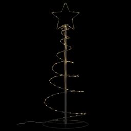 Berkfield Home Christmas Tree Light Cone 80 LEDs Warm White 120 cm in Black - thumbnail 6