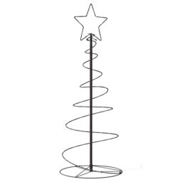 Berkfield Home Christmas Tree Light Cone 80 LEDs Warm White 120 cm in Black - thumbnail 5