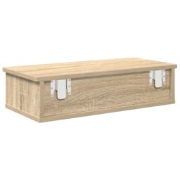 Berkfield Home Wall Shelf with Drawers Sonoma Oak 60x25x15 cm Engineered Wood in Brown - Size: 60 x 25 x 15 cm - thumbnail 6