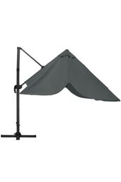 Living and Home 3m x 3m Square Cantilever Garden Parasol in Grey - thumbnail 5
