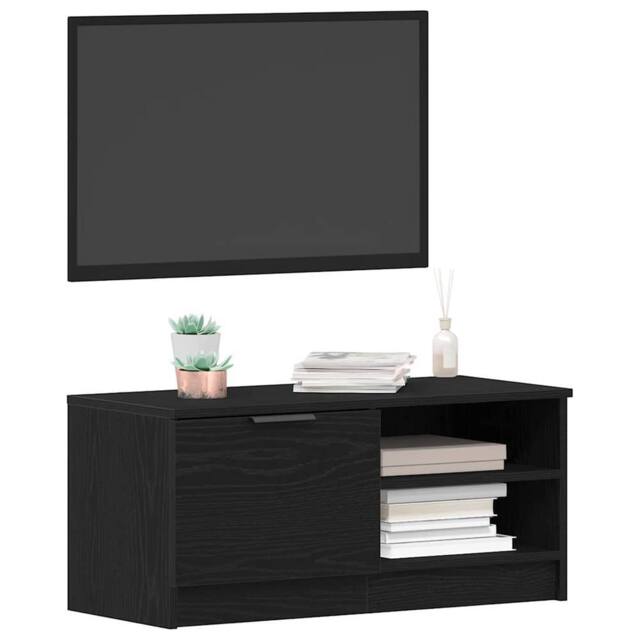 Berkfield Home TV Cabinet 2 pcs Black Oak 80x35x36, 5 cm Engineered Wood - image 1