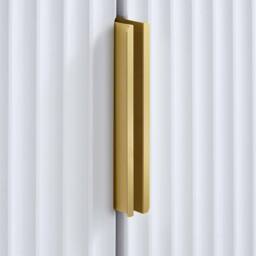 Birlea Zaza White 2 Door Wardrobe Fluted Design Gold Handle - thumbnail 2