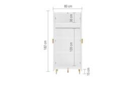 Birlea Zaza White 2 Door Wardrobe Fluted Design Gold Handle - thumbnail 5