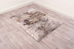 Celebrity Interiors Bianco 185TA Grey/Gold Rug in Grey - Size: 160 cm x 225 cm - thumbnail 5