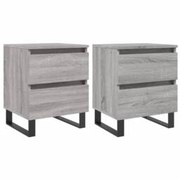 Berkfield Home Bedside Cabinets 2 pcs Grey Sonoma 40x35x50 cm Engineered Wood - Size: 40 x 35 x 50 cm - thumbnail 2