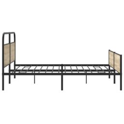 Berkfield Home Metal Bed Frame without Mattress Smoked Oak 150x200 cm King Size in Brown - thumbnail 6