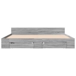Berkfield Home Bed Frame with Drawers without Mattress Grey Sonoma 180x200 cm Super King - thumbnail 4