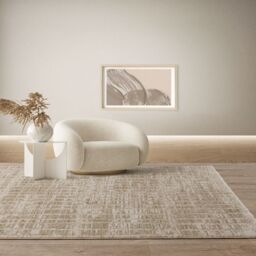 The Rug Shop UK Modern Abstract Polyester Cotton Backing Natural Area Rug - Size: 200 cm x 300 cm - thumbnail 1