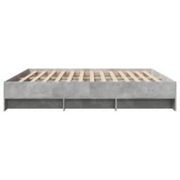 Berkfield Home Bed Frame without Mattress Concrete Grey 200x200cm Engineered Wood - Size: 200x200 cm - thumbnail 6