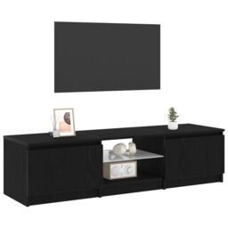 Berkfield Home TV Cabinet with LED Lights - Black Oak, 140x40x35.5 cm, Made from Engineered Wood - Size: 140x40x35.5 cm - thumbnail 3