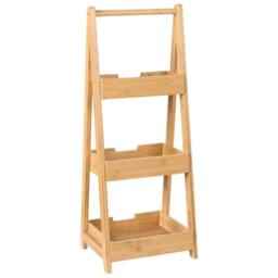 Wyld and Coco 3-Tier Bamboo Bathroom Shelving Unit - Light Brown - thumbnail 5