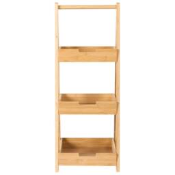 Wyld and Coco 3-Tier Bamboo Bathroom Shelving Unit - Light Brown - thumbnail 3