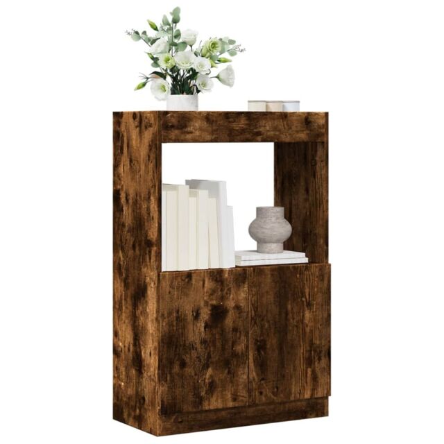 Berkfield Home Highboard Smoked Oak 63x33x100 cm Engineered Wood in Brown - Size: 63 x 33 x 100 cm - image 1
