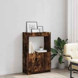 Berkfield Home Highboard Smoked Oak 63x33x100 cm Engineered Wood in Brown - Size: 63 x 33 x 100 cm - thumbnail 4