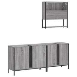 Berkfield Home Durable 3 Piece Bathroom Furniture Set Grey Sonoma Engineered Wood - thumbnail 8