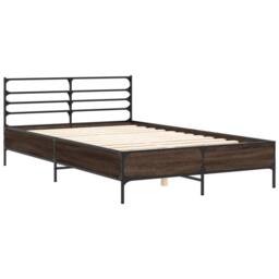 Berkfield Home Bed Frame without Mattress Brown Oak 135x190 cm Double - thumbnail 3