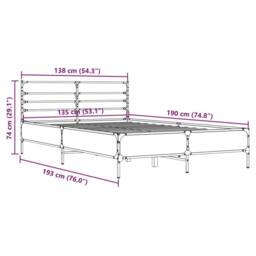 Berkfield Home Bed Frame without Mattress Brown Oak 135x190 cm Double - thumbnail 9