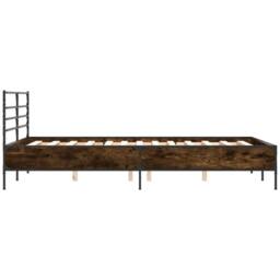 Berkfield Home Bed Frame without Mattress Brown Oak 135x190 cm Double - thumbnail 5