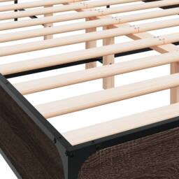Berkfield Home Bed Frame without Mattress Brown Oak 135x190 cm Double - thumbnail 7