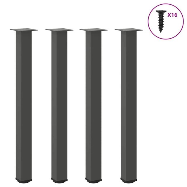 Berkfield Home Coffee Table Legs 4 pcs Anthracite 90-92 cm Steel in Black - image 1