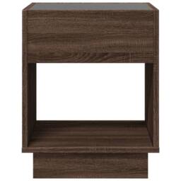Berkfield Home Coffee Table with Infinity LED Brown Oak 40x40x50 cm - Size: 40 x 40 x 50 cm - thumbnail 6