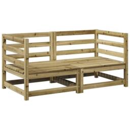 Berkfield Home 2 Piece Garden Sofa Set Impregnated Wood Pine in Brown - thumbnail 2