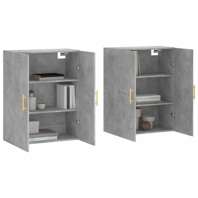 Berkfield Home Wall Mounted Cabinets 2 pcs Concrete Grey 69.5x34x90 cm - image 1