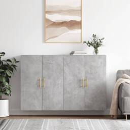 Berkfield Home Wall Mounted Cabinets 2 pcs Concrete Grey 69.5x34x90 cm - thumbnail 2