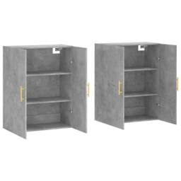 Berkfield Home Wall Mounted Cabinets 2 pcs Concrete Grey 69.5x34x90 cm - thumbnail 4